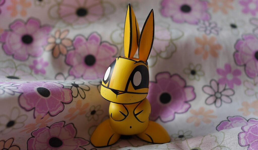 toy, yellow, rabbit, plastic, character, cute, child, play, fun, design, childhood